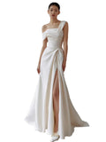 The High-Quality Texture Of The Vertiny Shoulder Wedding Dress The New Bride Simply Greets The Light Wedding Dress With Thin Engagement Dress HZ0517