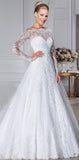 A-Word Shoulder A Word Neatly Long-Sleeved Wedding Wedding Bridal Banquet Modest 2026 New Wedding Dress HZ0517
