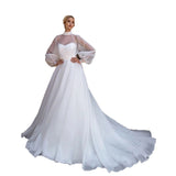 Light Yarn Dress 2026 New Bubble Sleeve Large Size Small French Hepburn Wedding Welcome Light Wedding HZ0517
