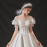Wedding Dress 2026 New Bride Simple Vertiny Retro Court Style Dream Big Tail HZ0517