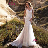 2026 New White Lye Short Dress In The Waist Of The Hip Fish Tail Thick Lace Dress HZ0517