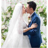 Wedding Dress Women 2026 New Bride Wedding Shoulder Super Fairy Long Sleeve Princess Lace Tugtail Thin HZ0517