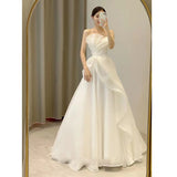 Brased Lightweight Wedding Dress 2026 New Southeast Asian French High-End Main Yarn Travel To Shoot A Small Simple Out Of The Yarn HZ0517