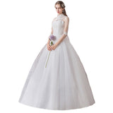 Large-Size High-Waist Long-Sleeved Wedding Dress 2026 New Wedding Dress Solid Color Simple Atmospheric Fashion Trend Yarn HZ0517