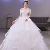Main Wedding Dress 2026 New Bride Shoulder Senior French Court Princess Simple Go Out Light Yarn HZ0517
