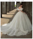 One-Word Shoulder Wedding Dress Bride 2026 New Temperament Main Yarn High-Quality Court Style French Large Tail Light Pregnant Woman HZ0517