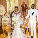 Wedding Dress African Bride Long Sleeve Lace Wedding Mermaid Dress Dress HZ0517