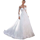 2026 New Main Wedding Dress Bride Big Tail Retro Sexy Thin V-Neck Long-Sleeved Dress HZ0517