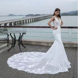 Exploding Sexy Dress Dress Lace Dew Back Deep V Sleeveless Long Tail Evening Dress Woman HZ0517