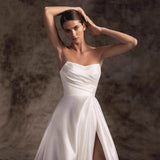 Smear The Chest Thin High-Quality Textured Densate Wedding Dress Tail 2026 New Bridal Fork Simple Temperament Go Out Yarn Light HZ0517