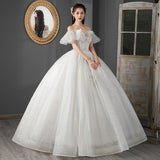 Wedding Dress 2025 New Bridal Brae Elegant Tug-Tail Thin Simple Generous Wedding Yarn Series Light Wedding Dress HZ0517