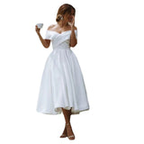 Wish New Dingy Wedding Dress Elegant Simple Shoulder Dress Woman HZ0517