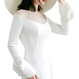 Evening Dress New Shoulder Fishtail Skirt Long Sleeves To Wear Small Tailed Fashion Simple Toasting Lady HZ0517