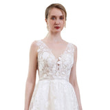 New Lace V-Neck Small Tail Light Wedding Dress 2026 New Simple Out-Door Yarn Simple Niche Outdoor Lawn HZ0517