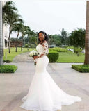New Wedding Lace Fishtail Wedding Dress Heavy-Sleeved Long-Sleeved Large-Size African Bridal Dress HZ0517