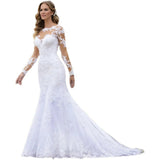 Main Wedding Dress 2026 New Wedding Dress European-Style Fishtail Word Shoulder Long-Sleeved Leaky Back Wedding Dress HZ0517