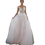 Light Wedding Dress New With Sleeve Lace Sticker Wedding Dress Travel Sea View Photo Wedding Dress HZ0517