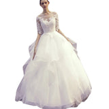 Main Light Wedding Dress 2026 New Sensian Dream Tailing Bride Long Sleeves Thin And Simple Go Out Dress HZ0517
