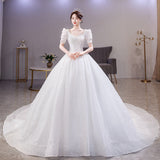 French Light Main Wedding Dress 2026 New Spring Bridal Dress Small Size Tail Wedding Dress HZ0517