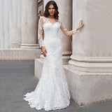 Lace Wedding Dress 2026 New Fishtail White Long-Sleeved Super Fairy Thin High-End Sense Of The Main Yarn HZ0517