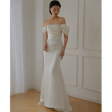 A Toasting Female Bride's Wedding Temperament Mage Elegant Evening Dress Light Luxury Niche Performance Corset Dress HZ0517