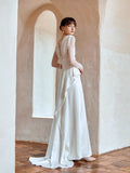 2026 New Retro French-Style Long-Sleeved A-Supling Elegant Niche Bride Outdoor Lawn Travel Certificate HZ0517