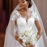Wedding V-Neck Mesh 2026 Spring New Bridal White Wedding Dress Dress Dress HZ0517