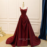 Wine Red Toast Elegant Evening Dress Slings Double-Shouldered French Style A Skirt HZ0517