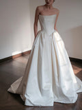 French Retro Light Wedding Dress With High-End Feel Bridal White Dress Engagement To Drag Out The Yarn Woman HZ0517