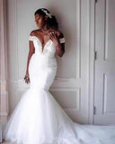 Bride Wedding Dress 2026 Word Shoulder Fishtail Tied Wedding Dress White Simple Dress Repair Hips HZ0517