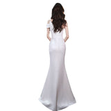 White Evening Dress Women 2026 New High-End High-End Feeling Light Luxury Small High-End Temperament Banquet Fishtail Dress HZ0517