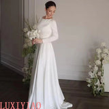 French Hepburn Long-Sleeved Wedding Dress High-End Fasted Large-Size Thin Spring Bride Welcome Out Of The Yarn Tail HZ0517