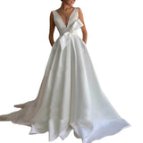 Wish New Dingy Wedding Dress Sexy V Collar Leak HZ0517