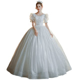 Main Wedding Dress 2025 New Bridal Court Princess Style Small Luxury Wedding Dress Tail HZ0517