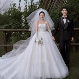 Studio Photo Theme Costume Exterior Lawn Twily Twily Twidth Wedding Dress Sensing Bra Photography Couple Twisping Yarn Dress HZ0517