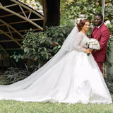 African Bride Wedding Dress 2026 New Spring Main Yarn French Grand Tail Lace Dress HZ0517