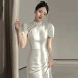 Scenic Face Light Wedding Dress 2026 New Bridal Simple Temperament Chinese Style Back Go Out Yarn Lined With Small Dress Dress HZ0517