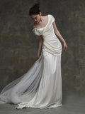 One-Word Shoulder Light Wedding Dress High-End Feeld With The Bridal Simple Light Luxury Super Fairy Fishtail Go Out Yarn Tail Welcome Dress HZ0517