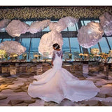 African Mermaid Bride Main Wedding Party Party Party Street Pat Dress Fish Tail Long Tail Wedding Dress HZ0517
