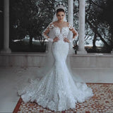 2026 New Wedding Dress Sexy Deep V-Neck Fishtail Wedding Dress Lace Wedding Dress HZ0517