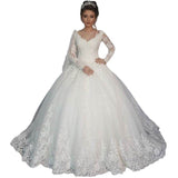 Wedding Dress Long Sleeve 2026 New Bridal Lace Tug-And-Tail White Plus-Size Wedding Dress HZ0517