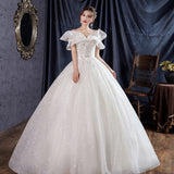 Light Main Wedding Dress 2025 New Bridal Champagne Super Fairy Dreamy Temperament Simple Shoulder G31 HZ0517
