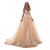Main Wedding Dress 2026 Spring New Sexy V-Necked Back-Up-Dressed Lace Dress Elegant Banquet Girl HZ0517