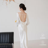 White Light Wedding Brigade Filming French Engagement Bride Wedding Toast Dress Dress HZ0517