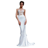Banquet Evening Dress New Fashion Sexy Perspective Leak Back Fishtail Big Tail Wedding Dress Summer HZ0517
