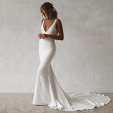 Sexy Deep V Bareback Mermaid Evening Dress Small Tail Formal Prom Party Dress HZ0517