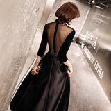 Black Evening Dress Light Luxury Small New Spring Banquet Luxury Hosting/Evening/Evening Dress HZ0517