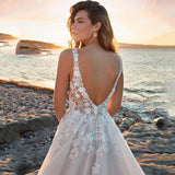 Sling V-Neck Light Wedding Dress 2026 New French Simple Bridal Atmospheric Lace Yarn Temperament Thin Sen System HZ0517