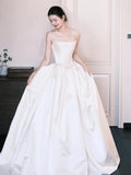 French Retro Light Wedding Dress With High-End Feel Bridal White Dress Engagement To Drag Out The Yarn Woman HZ0517