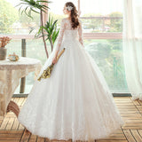 Korean Wedding Dress 2026 New Bridal Collar Long-Sleeved Super Fairy Dream Dress Light Princess Dress Spring HZ0517